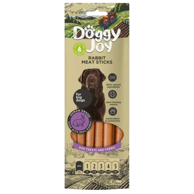 лакомство DOGGY JOY Колбаски из мяса кролика для больших собак 45г 10/80