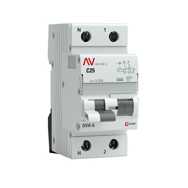 Автомат EKF rcbo6-1pn-25C-30-ac-av