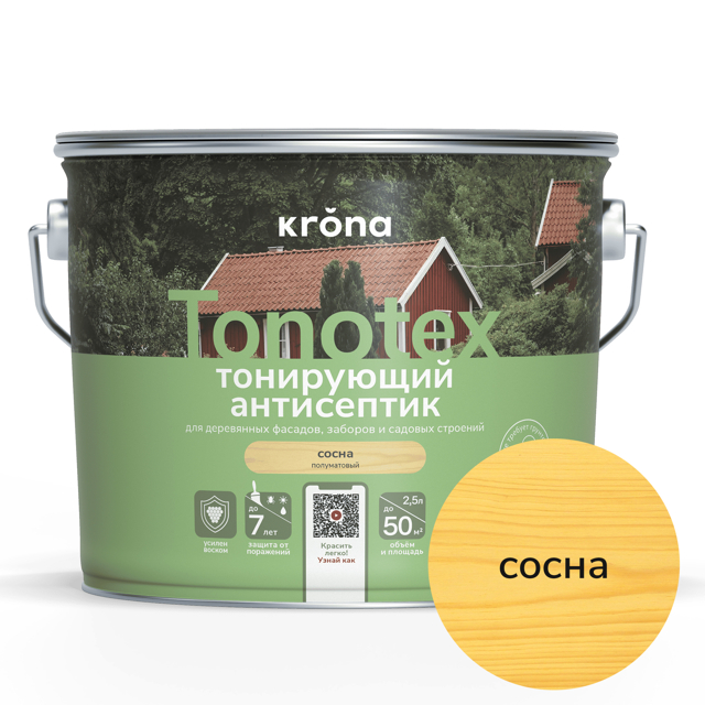 антисептик тонирующий KRONA TONOTEX сосна 2,5 л