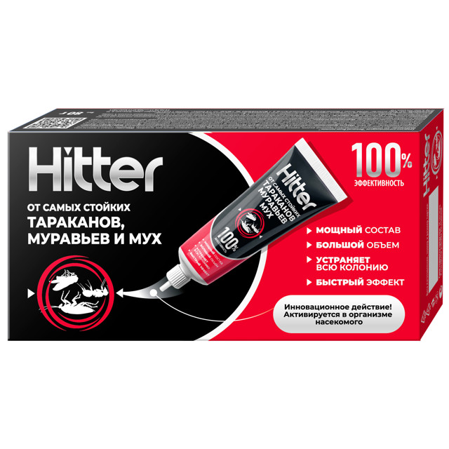 гель HITTER от тараканов, муравьев, мух 80г