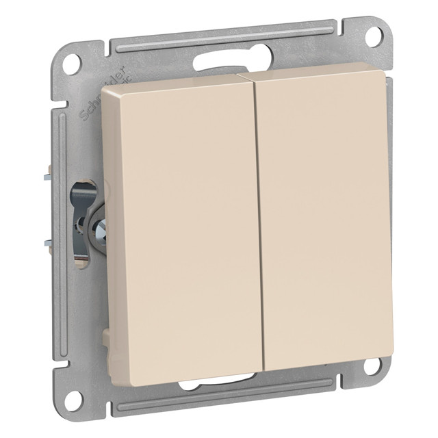 выключатель 2-клавишный SYSTEME ELECTRIC Atlas Design 10А бежевый