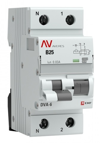 Автомат EKF rcbo6-1pn-25B-30-a-av