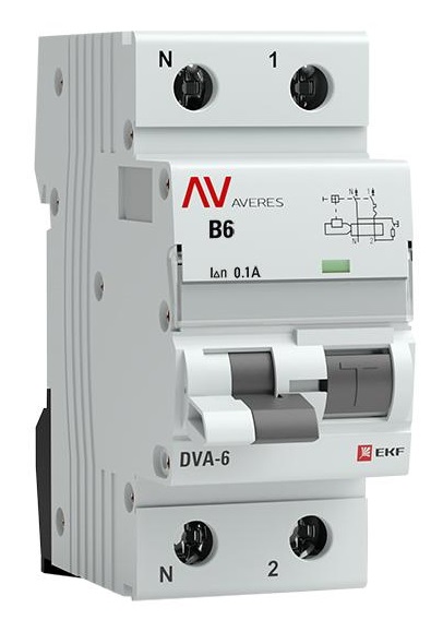 Автомат EKF rcbo6-1pn-6B-100-ac-av