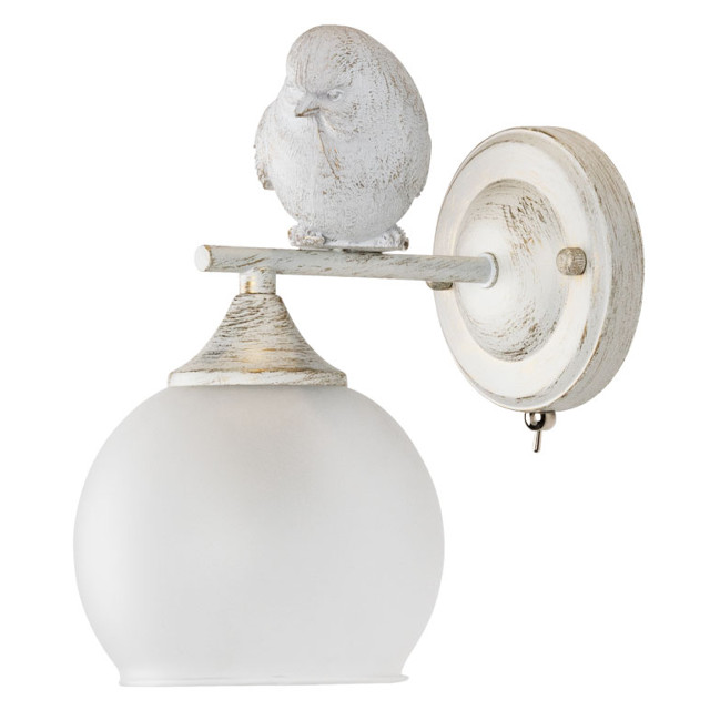 бра ART LAMP Джемелли E27 60Вт стекло белый