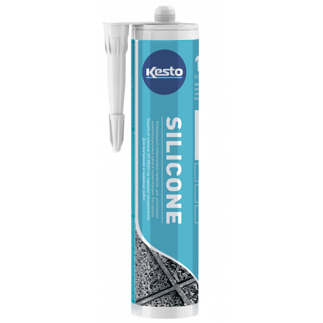герметик силиконовый KESTO 50 Silicone санитарный 310мл черный, арт.79830