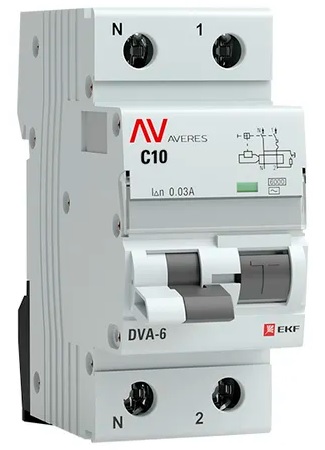 Автомат EKF rcbo6-1pn-10C-10-a-av