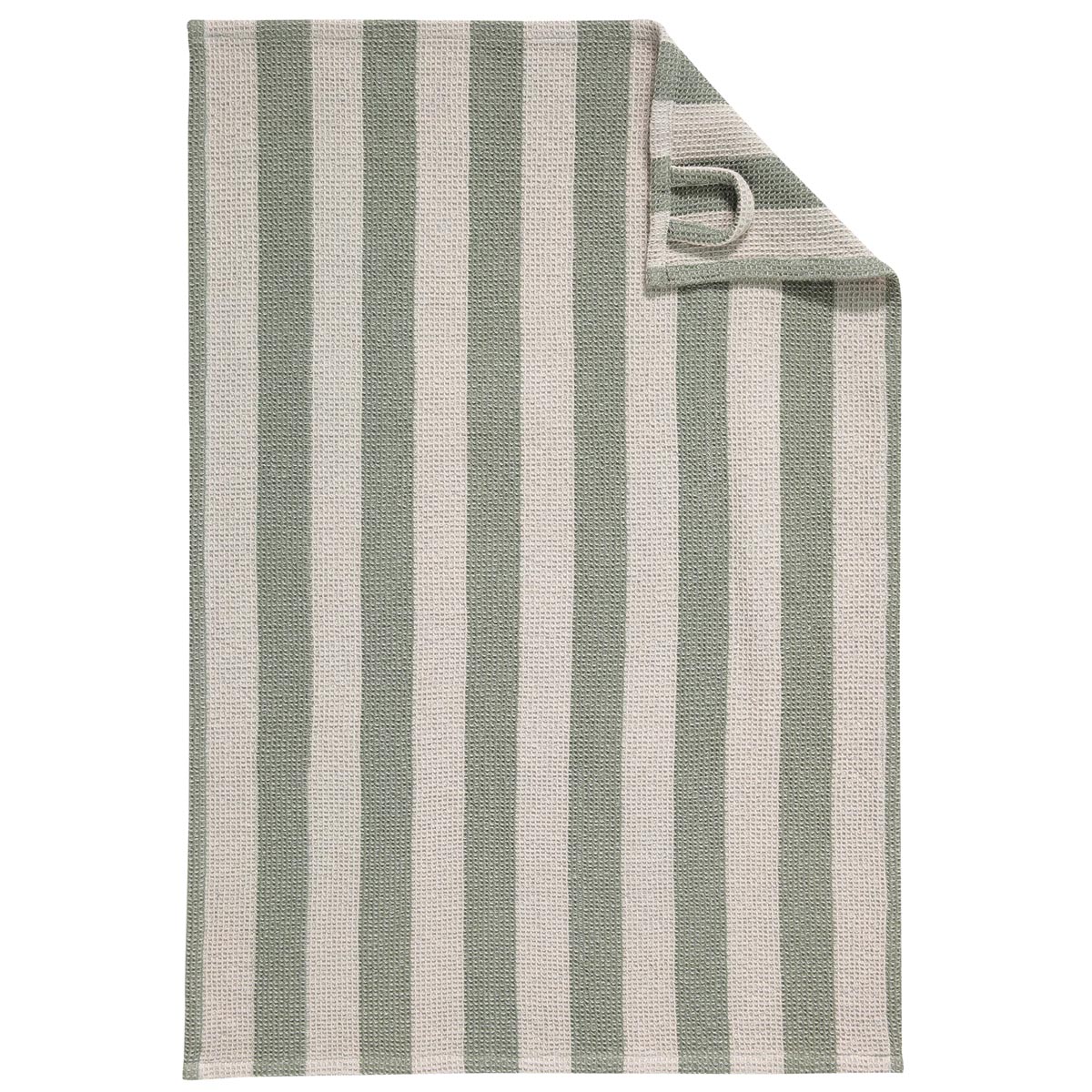 Полотенце кухонное вафельное Cawo Stripes 50x70см, полевой,натуральный