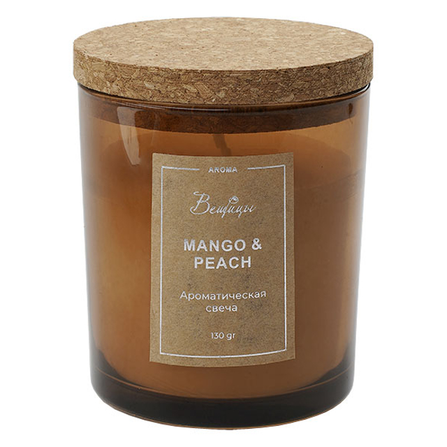 свеча в стакане Mango&Peach 7х7,8см 20ч/г ароматизированная