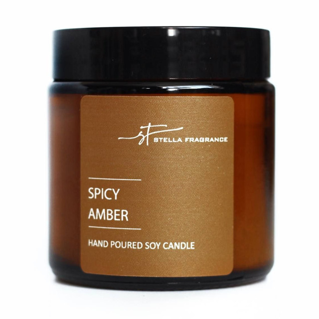 свеча в банке STELLA FRAGRANCE Spicy Amber 6х6,5см 30ч/г ароматизированная
