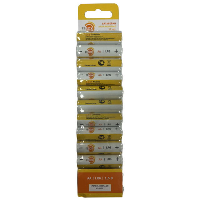 батарейка FEBOX алкалиновая LR6 AA 1,5В 12шт