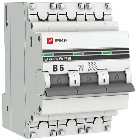 Автоматический выключатель EKF mcb4763-3-06B-pro