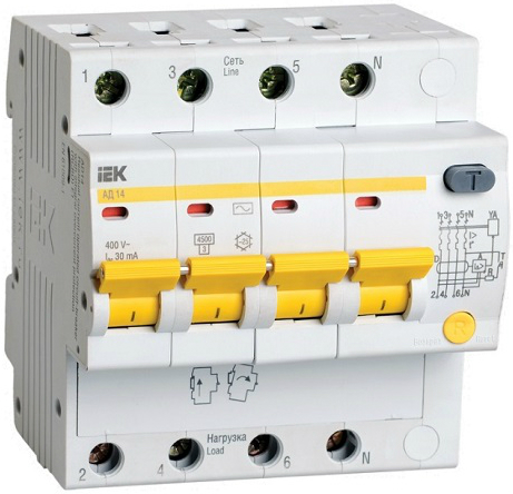 Автоматический выключатель дифф. тока (АВДТ) IEK MAD10-4-025-C-100