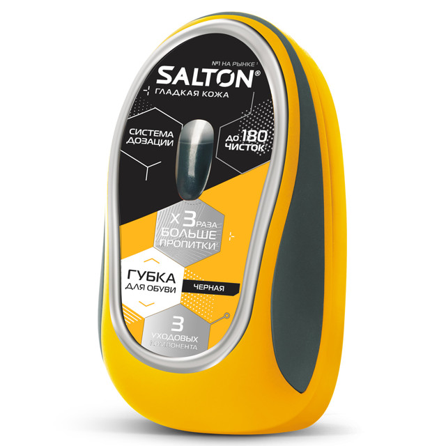 губка для обуви SALTON с дозатором, черный