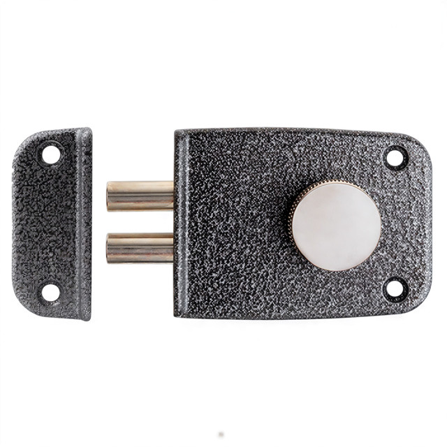 замок накладной Apecs R03-C-GR (ЗН1-1 КЗ) цилиндровый 2 ригеля